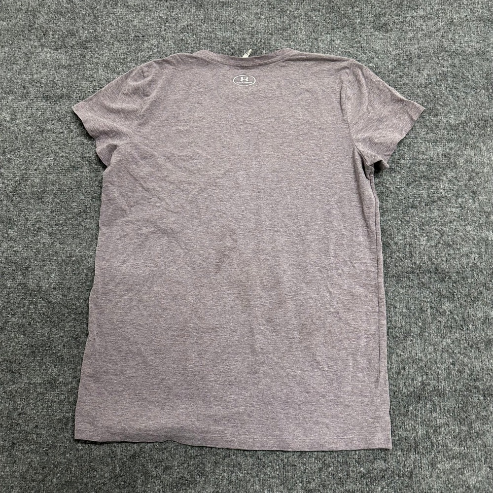 Under Armour T-Shirt Womens Size M Purple Heathered HeatGear Loose Fit Athletic